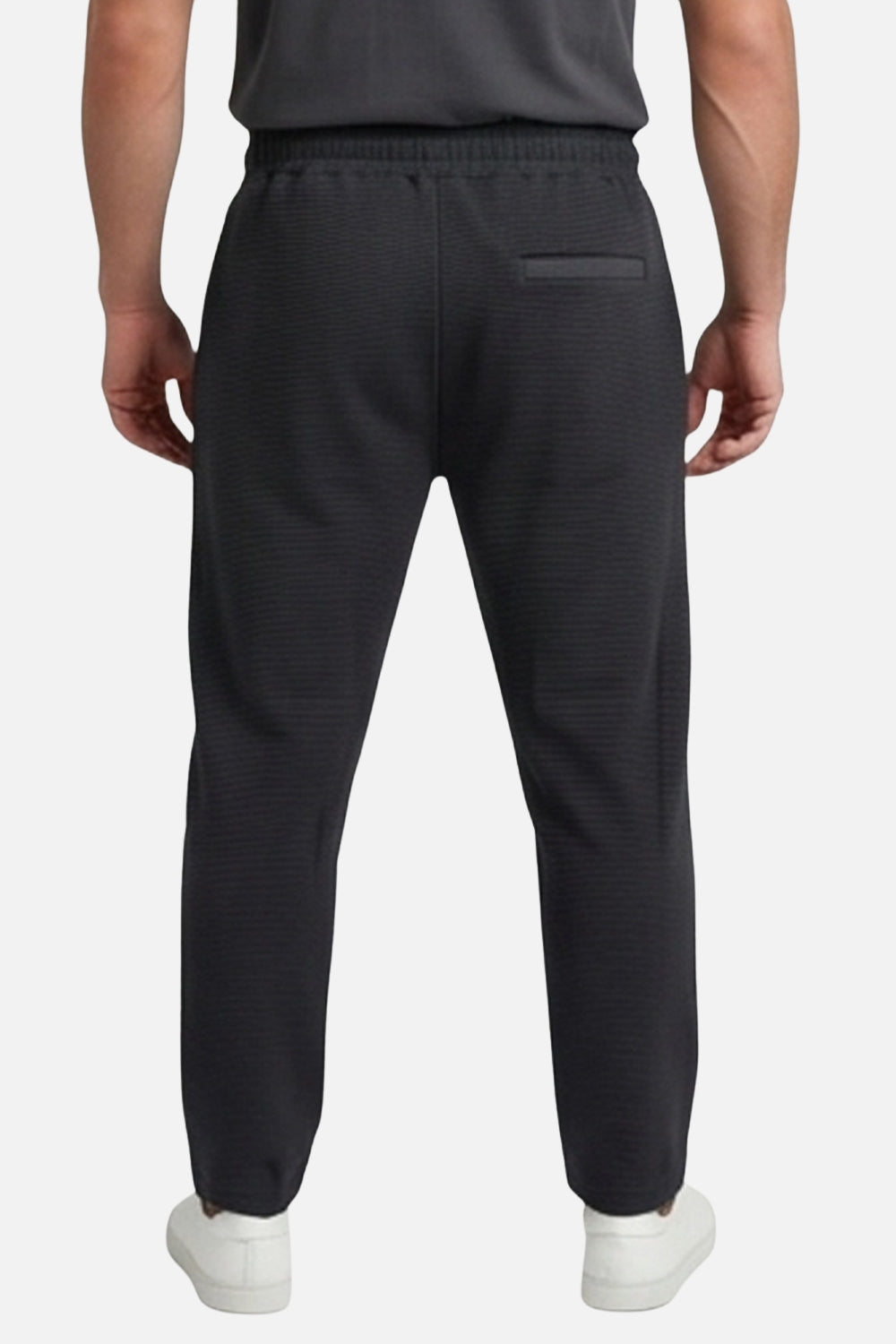 Ribbed Comfy Elastic Black Joggers