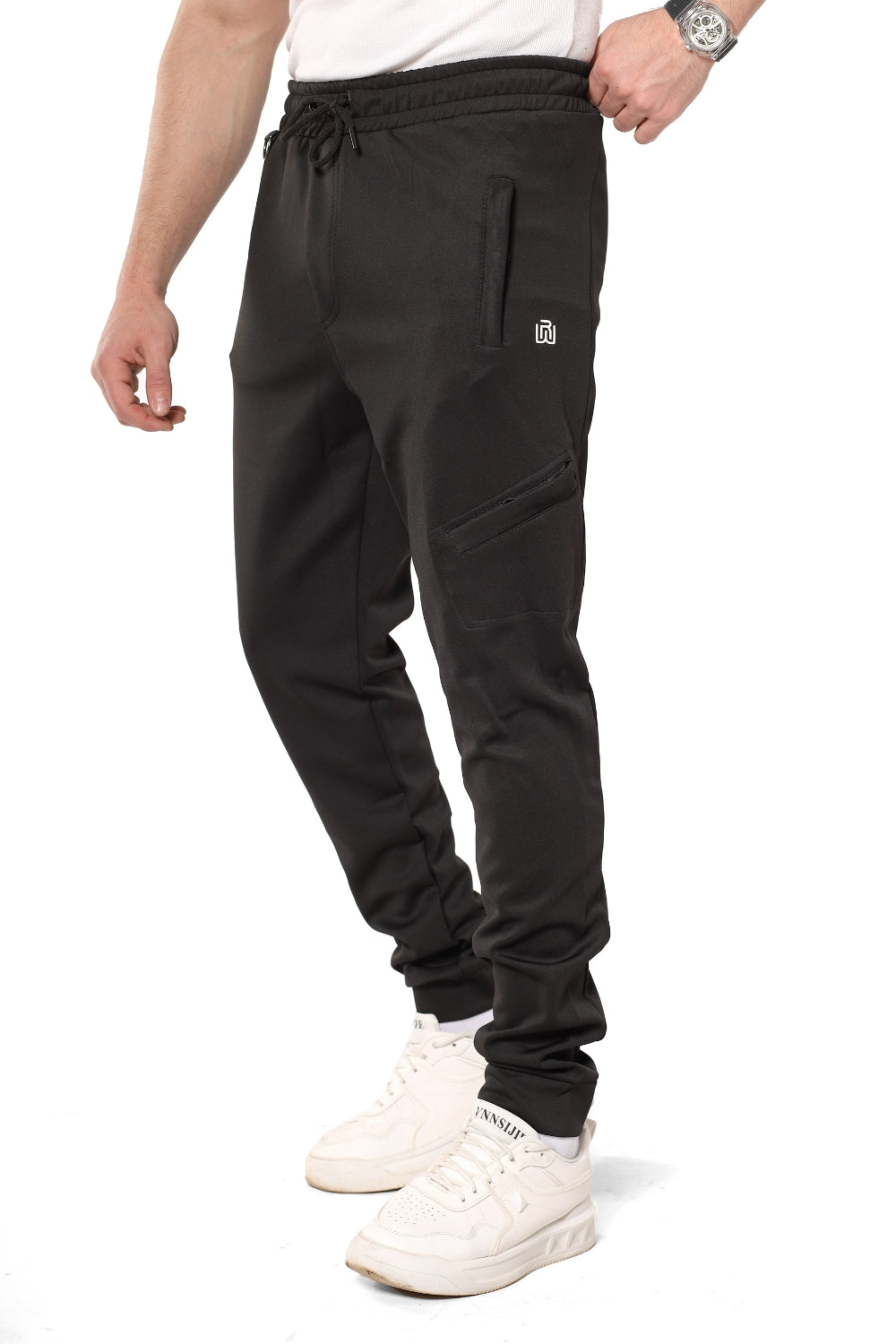 Cotton Sweatpants With Hem – Black