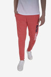 Pink text print track pants