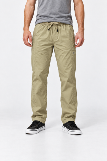Men’s Casual Wide Leg Jogger Pants – Adjustable Drawstring - Beige Slip On Plain Practical Joggers