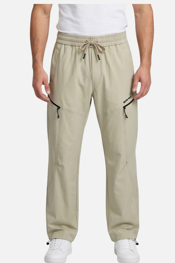 Men's Lightweight Beige Utility Jogger Pants