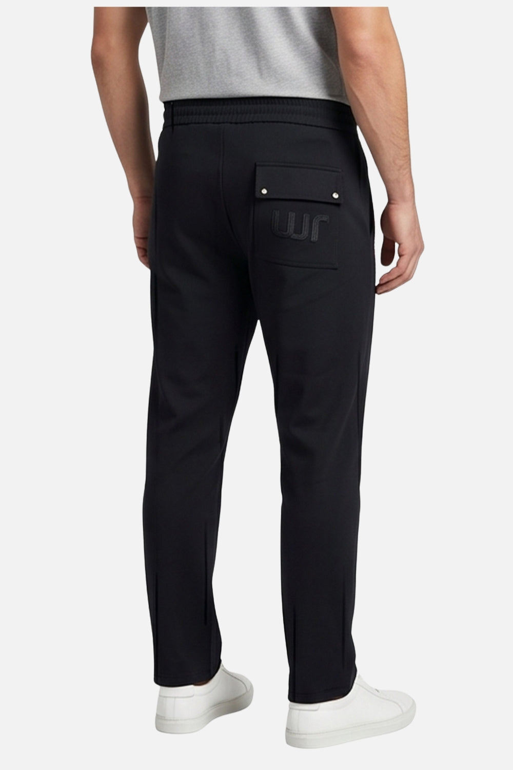 Men’s Black Regular Fit Jogger Pants – Lycra Fabric Casual Drawstring Trousers