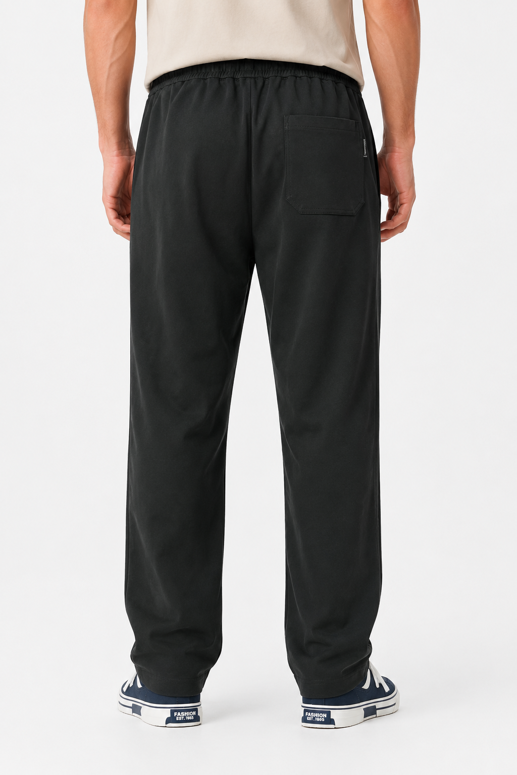 Men’s Casual Wide Leg Jogger Pants – Adjustable Drawstring -Black