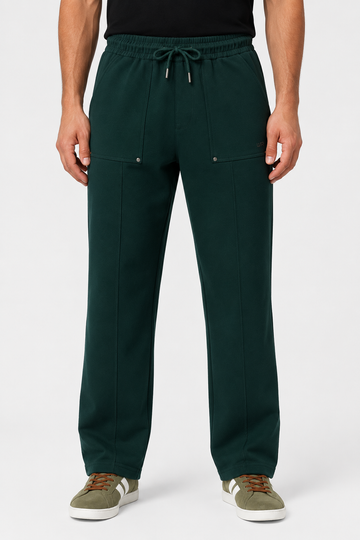 Men’s Casual Wide Leg Jogger Pants – Adjustable Drawstring -Petrol