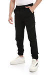 Waterproof Black Sweatpants With Multi-Pockets