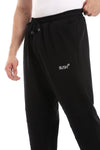 Cotton Elastic Waist Pants - Black