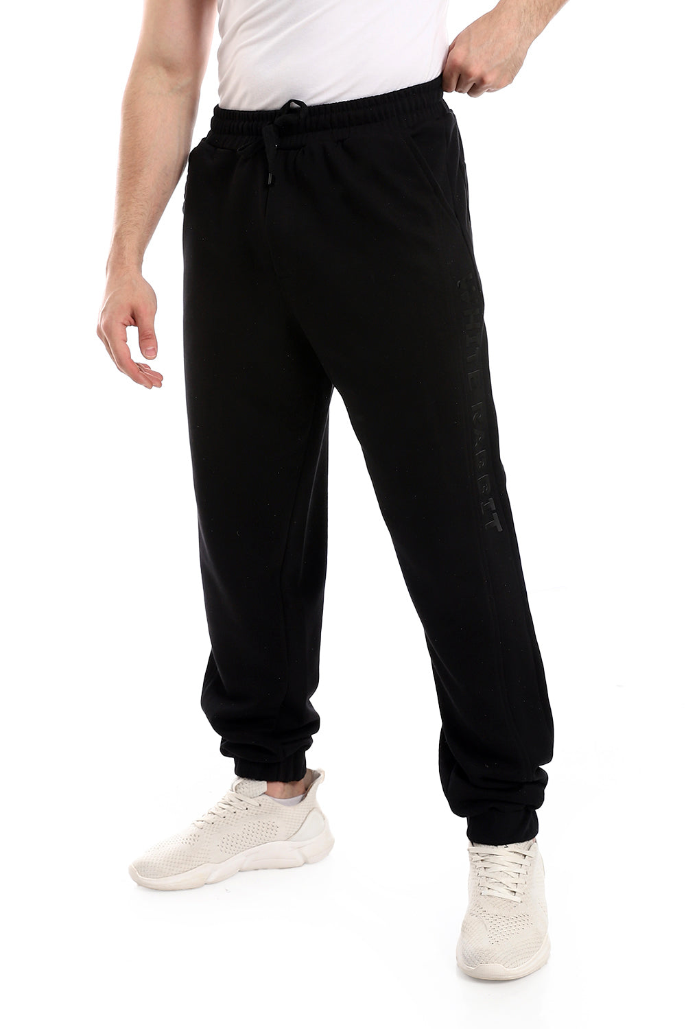 Side Printed Logo Black Pants