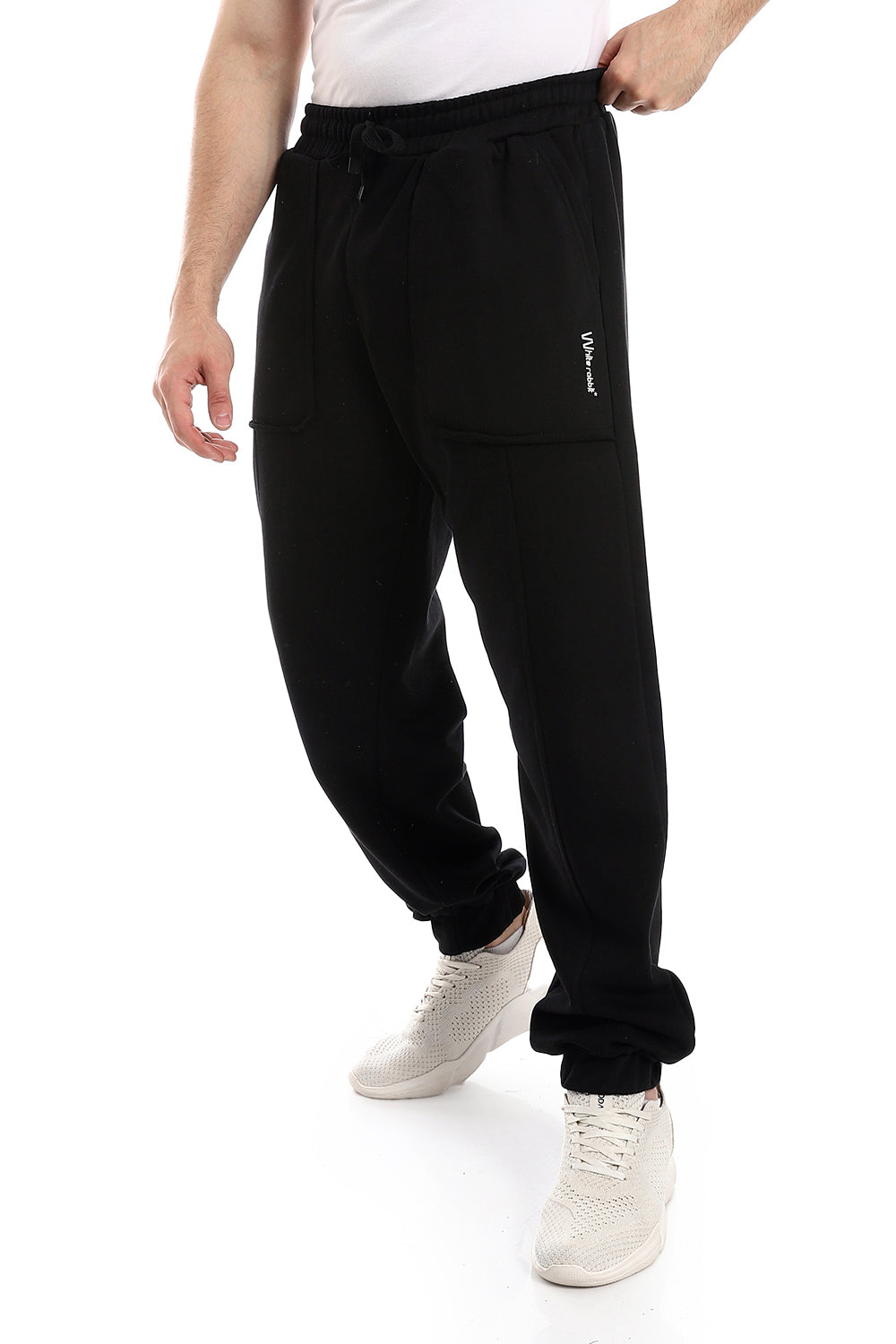 Comfy Black Pants With Elastic Trim