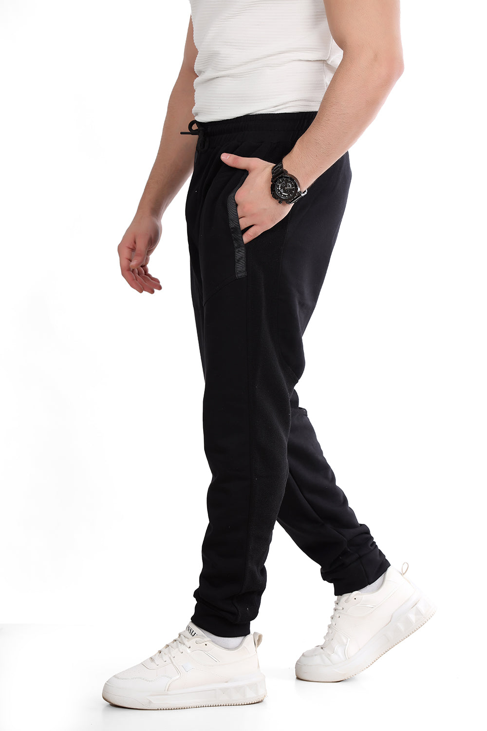 Comfy Black Pants With Elastic Trim