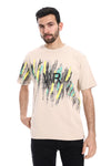 Printed Regular Fit Slip On T-Shirt - Black, Yellow & Green