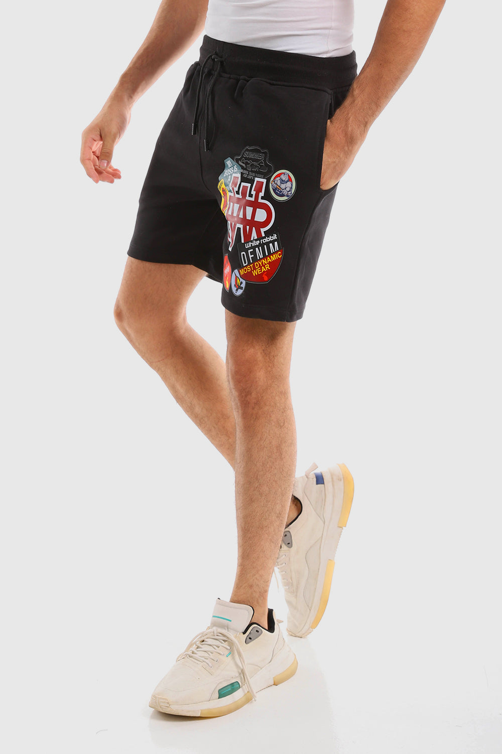 Front Patch Slip On Cotton Short