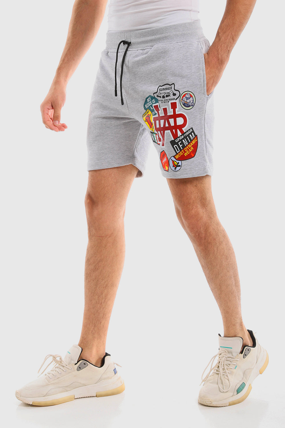 Front Patch Slip On Cotton Short