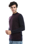 Knitted Pullover With Ribbed Hem -Navy