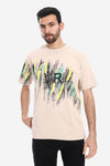 Printed Regular Fit Slip On T-Shirt - Black, Yellow & Green