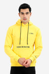 Fleeced Hoodie With Kangroo Pocket - Yellow