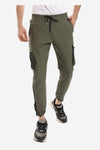 Side Mesh Pocket Textured Khaki Jogger