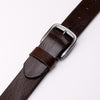 Textured Leather Buckled Belt - Black