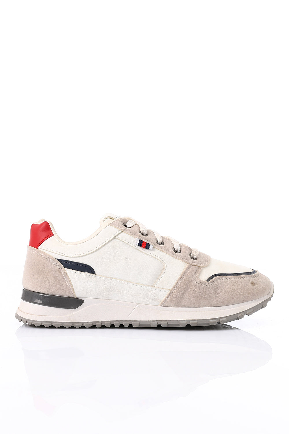 White Trendy With Touch Of Red & Navy Blue Sneakers