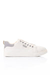 Leather With Engraved Pattern White Sneakers