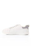 Leather With Engraved Pattern White Sneakers