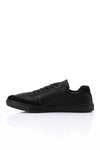 Black Elegant Leather With Touch Of Suede Sneakers