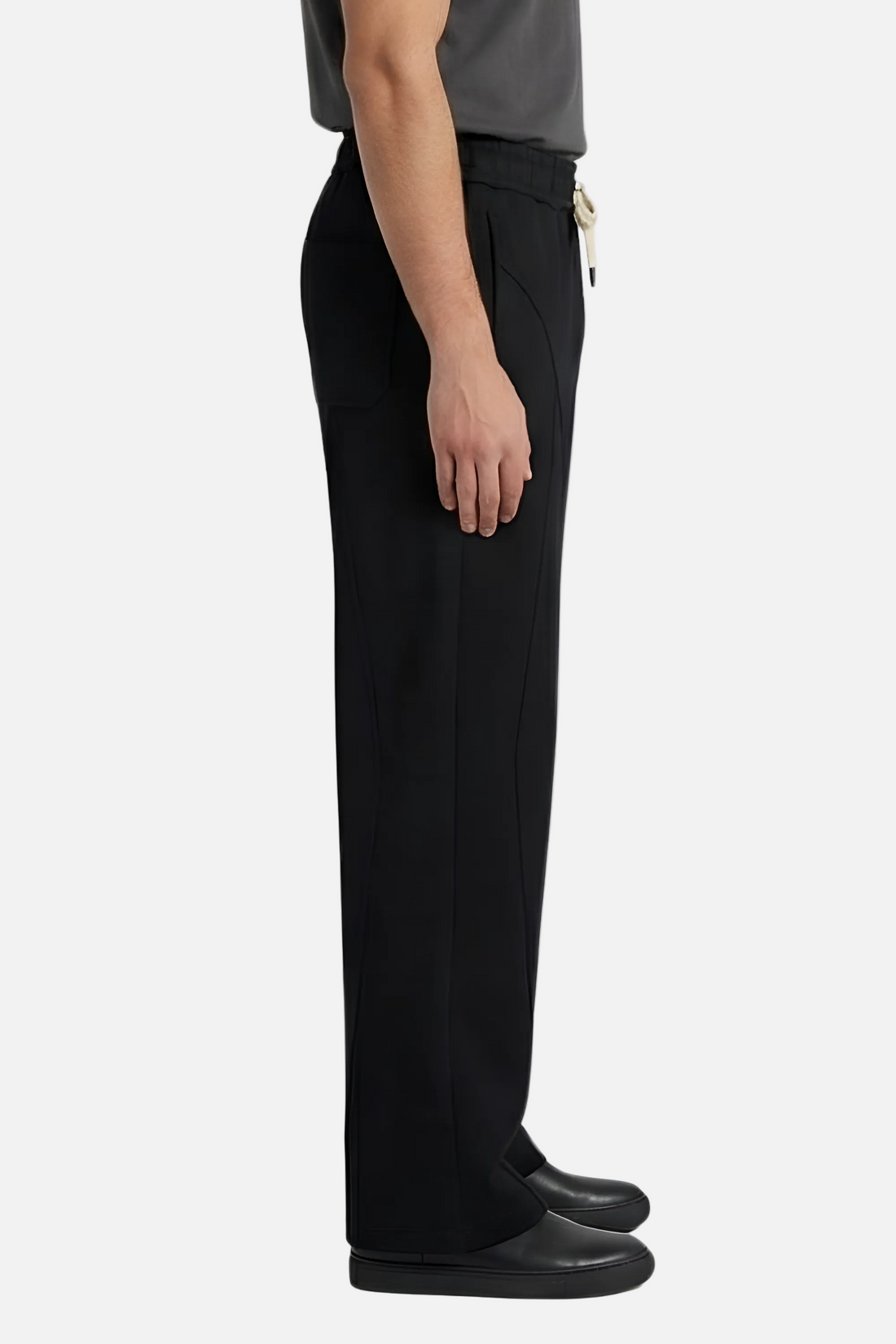 Men’s Casual Wide Leg Jogger Pants – Adjustable Drawstring -Black