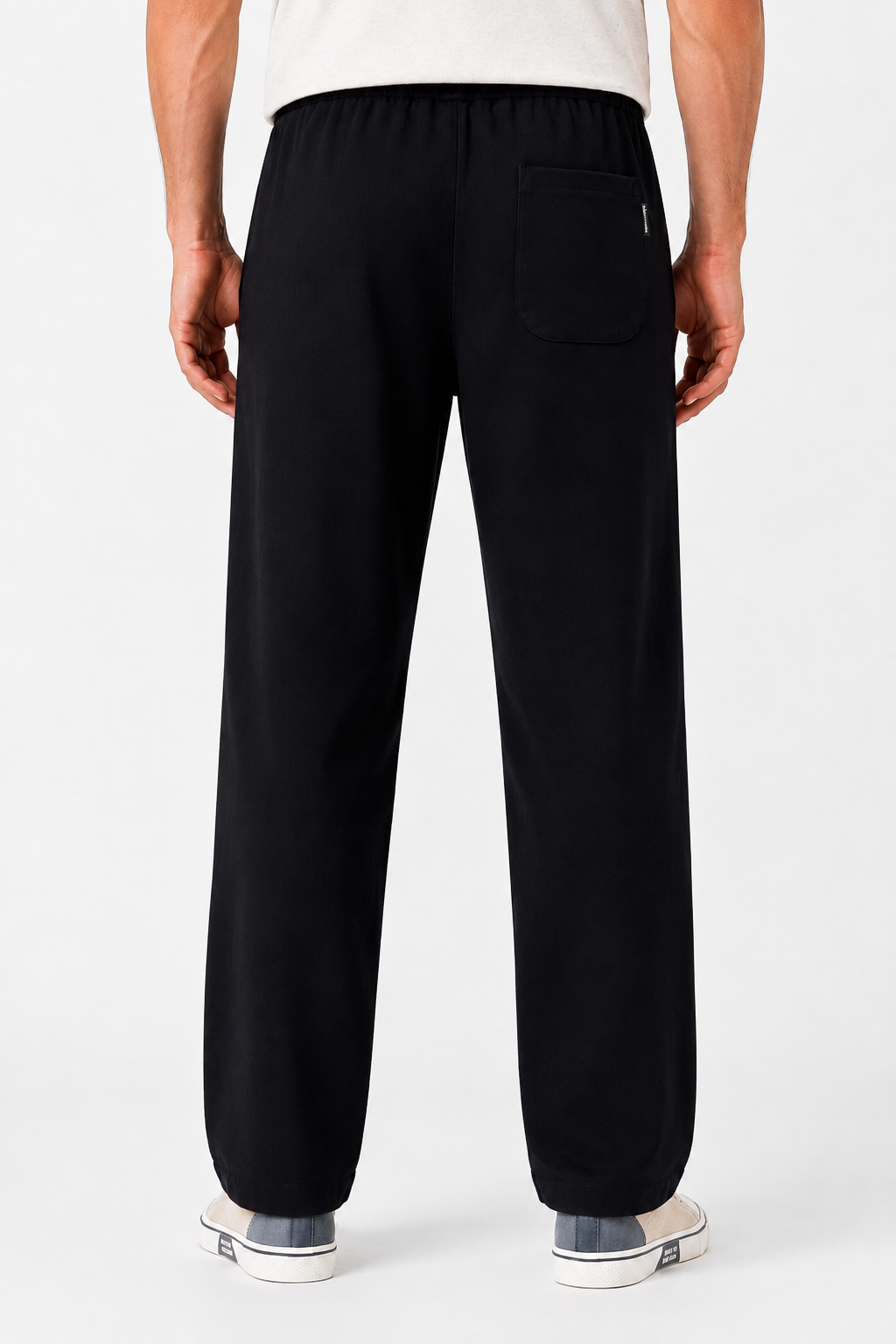 Men’s Black Regular Fit Jogger Pants – Lycra Fabric Casual Drawstring Trousers