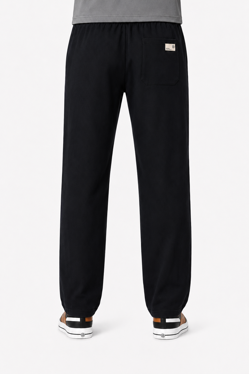 Men’s Black Regular Fit Jogger Pants – Lycra Fabric Casual Drawstring Trousers