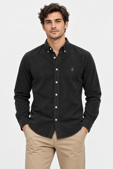 “Slim Fit Black Cotton Shirt for Men”