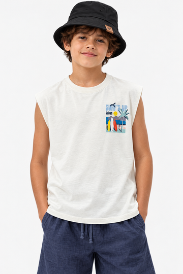 Printed Cut T-Shirt Kids– Off White