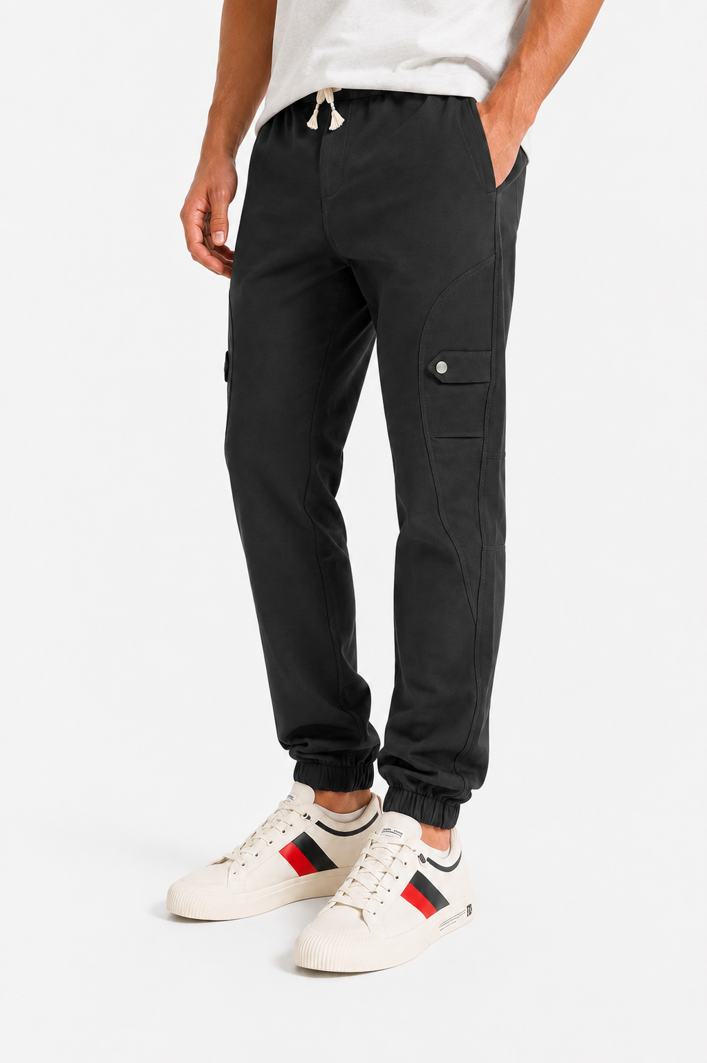 Men’s Black Jogger Pants – Soft Fabric, Slim Fit – Grey