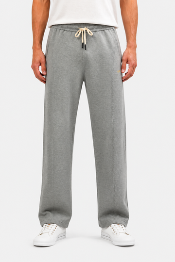 Men’s Casual Wide Leg Jogger Pants – Adjustable Drawstring -Grey