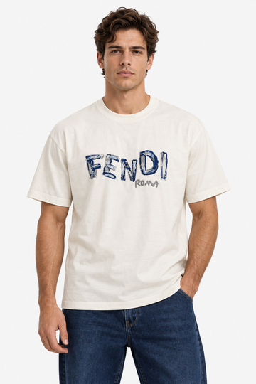 Men's Fendi Roma Graphic Print Oversized Black T-Shirt