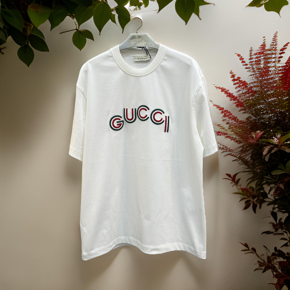 "GUCCI"Comfy Printed White T-Shirt