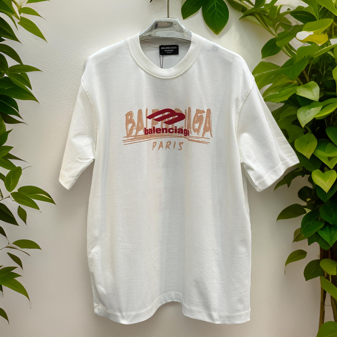"BALENCIAGA"Comfy Printed White T-Shirt
