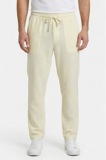 Men’s Linen Pants Designed with a relaxed fit – Off White