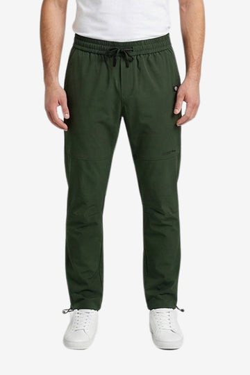 Men’s Casual Wide Leg Jogger Pants – Adjustable Drawstring -Olive Slip On Plain Practical Joggers