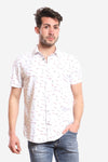 Random Shapes Patterned Shirt - White, Red & Black