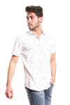 Random Shapes Patterned Shirt - White, Red & Black