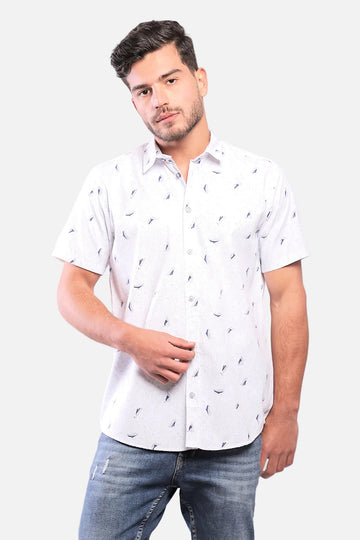 Random Shapes Patterned Shirt – Blue