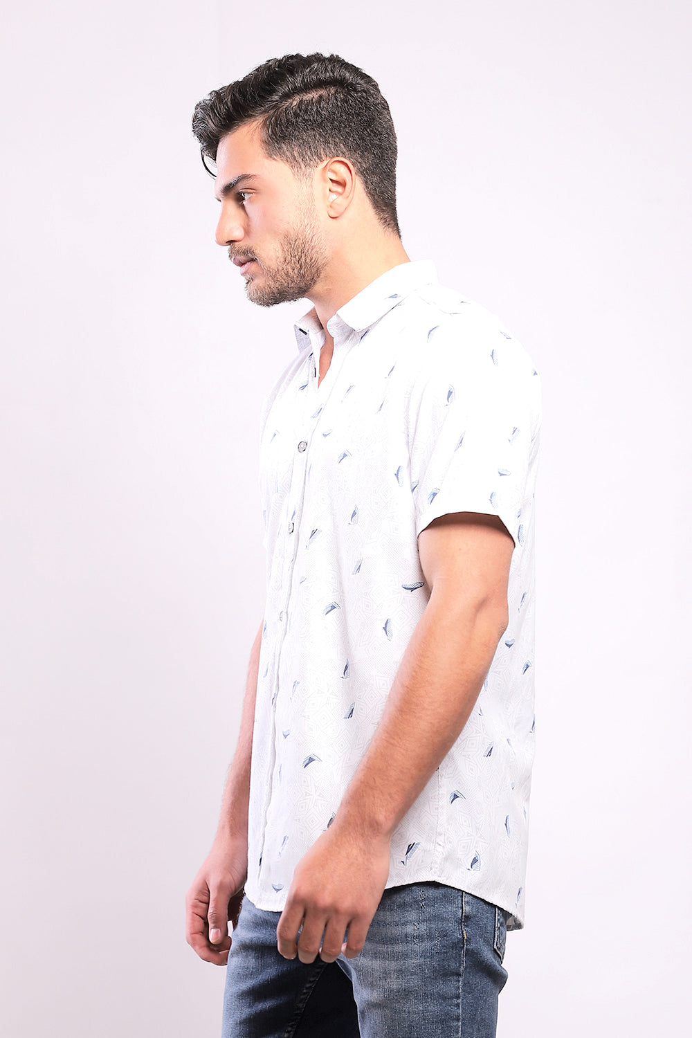 Random Shapes Patterned Shirt – Blue