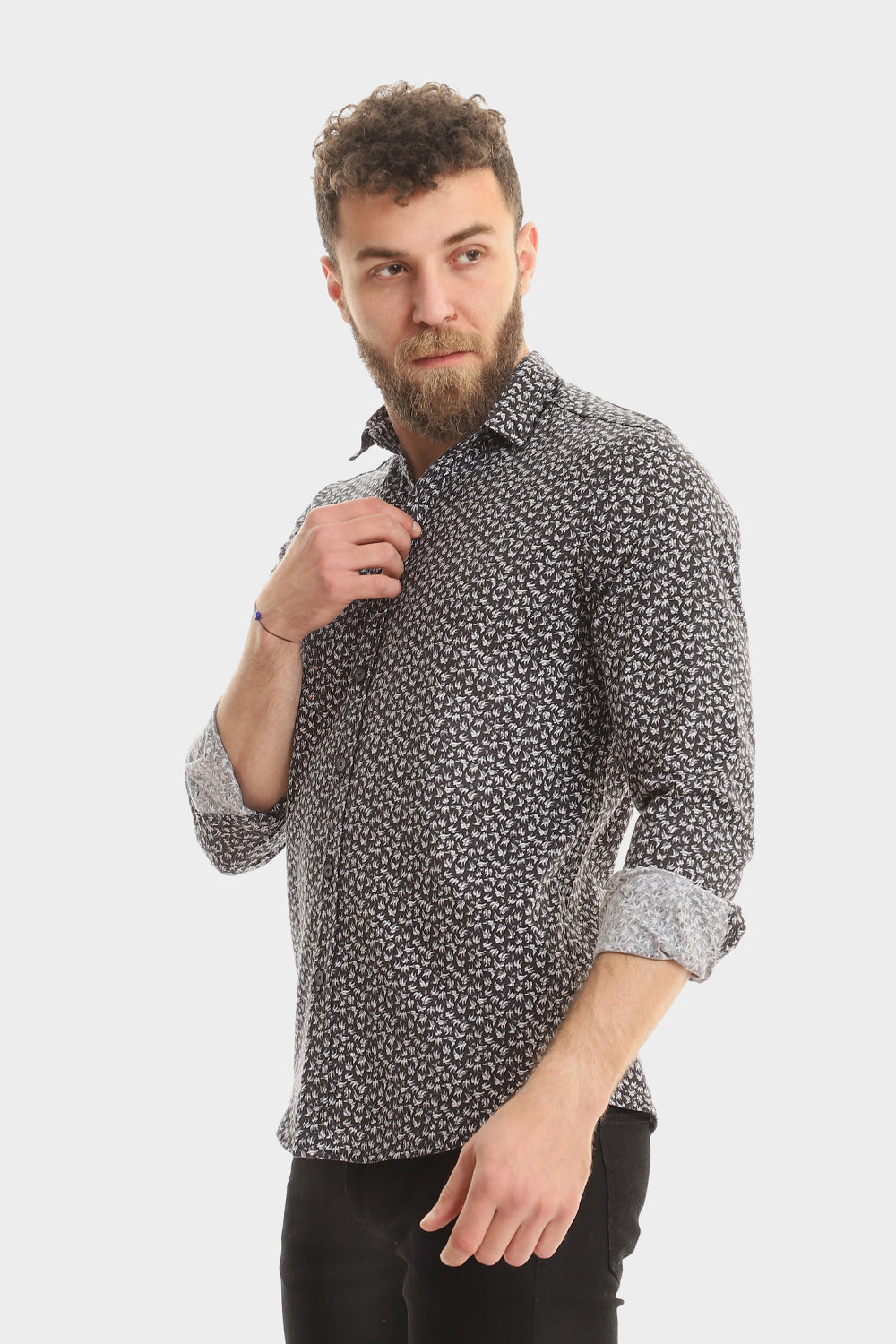 Buttons Down Pineapple Long Sleeves Shirt – Grey
