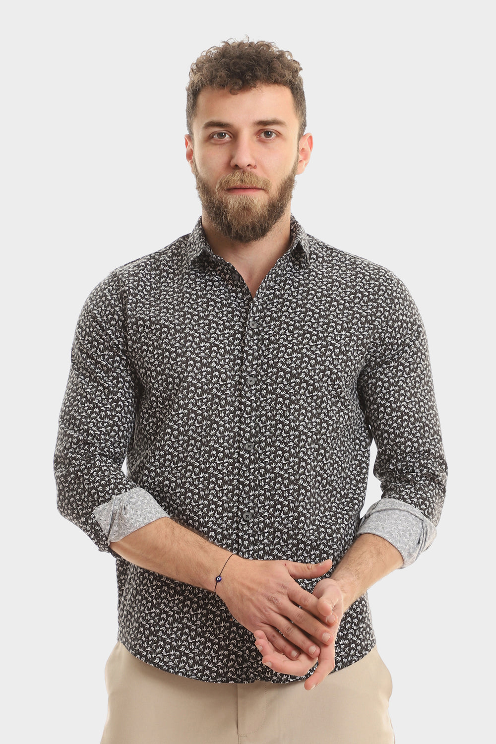 Buttons Down Pineapple Long Sleeves Shirt – Olive