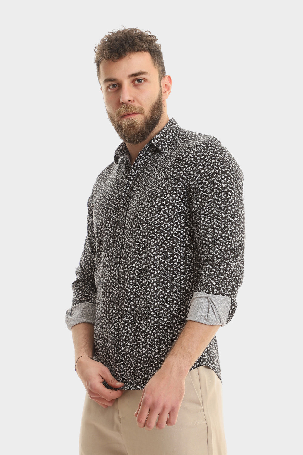 Buttons Down Pineapple Long Sleeves Shirt – Olive