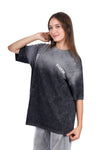 Tie Dye Comfy Round Neck Grey T-Shirt