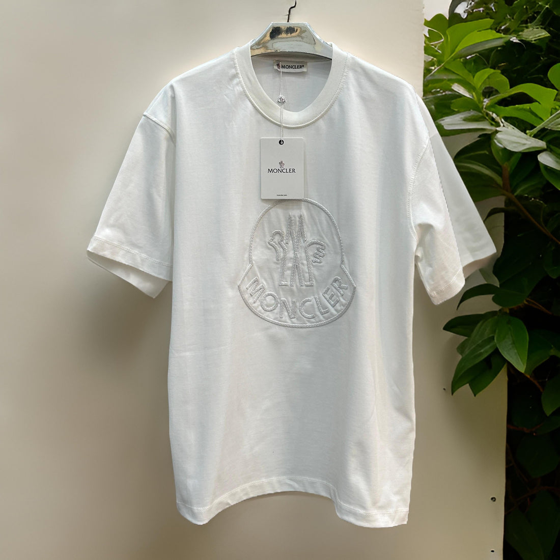"MONCLER"Comfy Printed White T-Shirt
