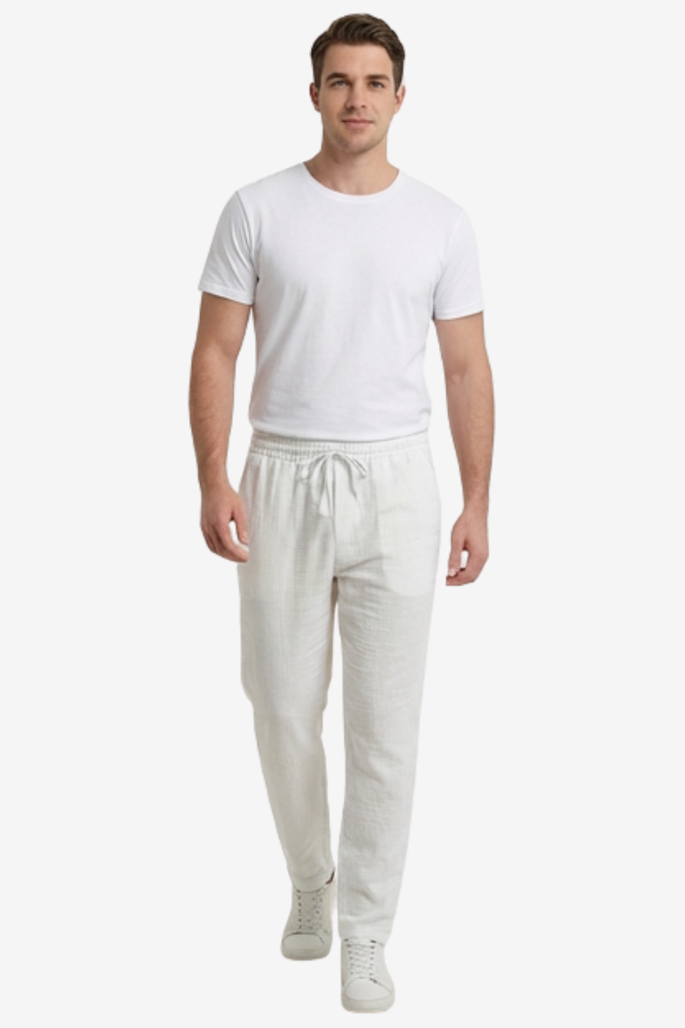 Men’s Linen Pants Designed with a relaxed fit – White