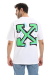 Off White Rabbit Print Printed Pattern Short Sleeves T-Shirt