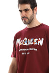 McQueen Chest & Back Print Over Black Tee