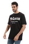 McQueen Chest & Back Print Over Black Tee